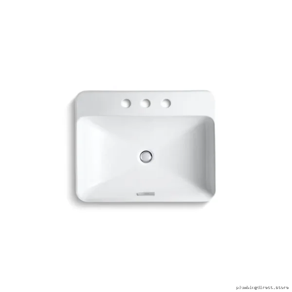 Modern White Rectangle Vessel Sink for Bathroom - Kohler Vox - Image 2