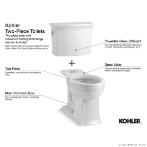Wellworth Classic Elongated Low-Flow 1.28 GPF Wall-Mounted Toilet (Less Seat) - White Kohler 3575-0