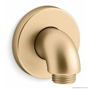 Kohler Wall Supply Elbow with Check Valve - Vibrant Brushed Moderne Brass Finish, Model 22172-2MB