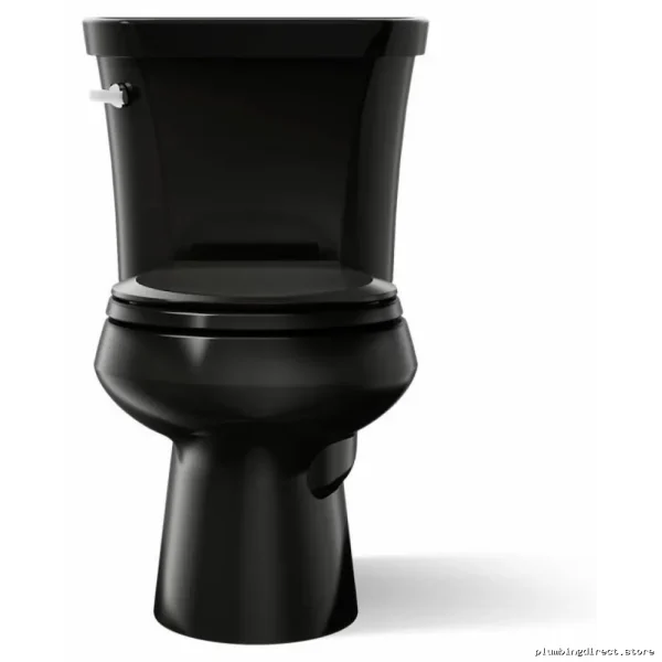 Kohler Wellworth Round Front 1.6 GPF Toilet Bowl in Black - 2-Piece Design