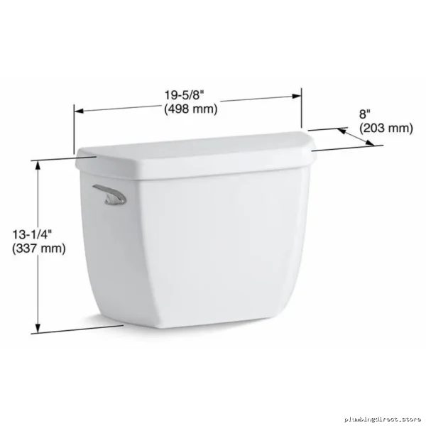 Kohler Wellworth Black Toilet Tank 1.28 GPF Water-Saving Model 4436-7 - Image 2