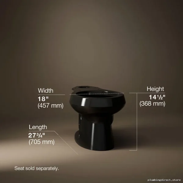 Kohler Black Round Front Toilet Bowl Model 4197-7 by Wellworth - Image 4