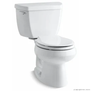 Kohler Wellworth White Slimmer Seat 2-Piece Round Front Toilet with 1.28 GPF - 3577-0