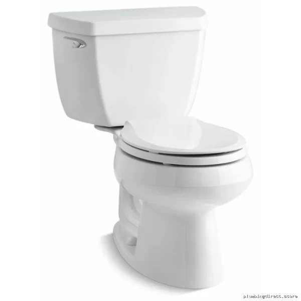 Kohler Wellworth White Slimmer Seat 2-Piece Round Front Toilet with 1.28 GPF - 3577-0