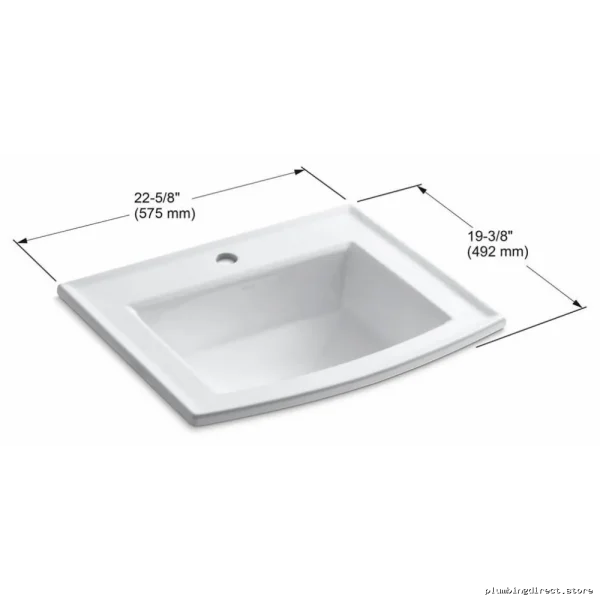 Kohler White Archer Drop-In Bathroom Sink - Single Hole Design 2356-1-0