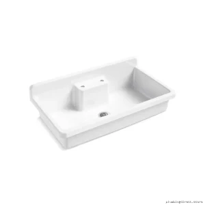 Kohler 21103-2HW-0 White Farmhouse Sink: 2-Hole Wall/Top Mount Workstation