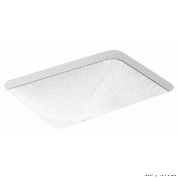 Kohler White Herringbone Undermount Bathroom Sink - Rectangle Design - Image 2