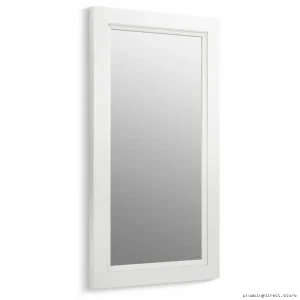 Kohler White Linen Damask Wall Mirror with Decorative Frame 99665-1WA
