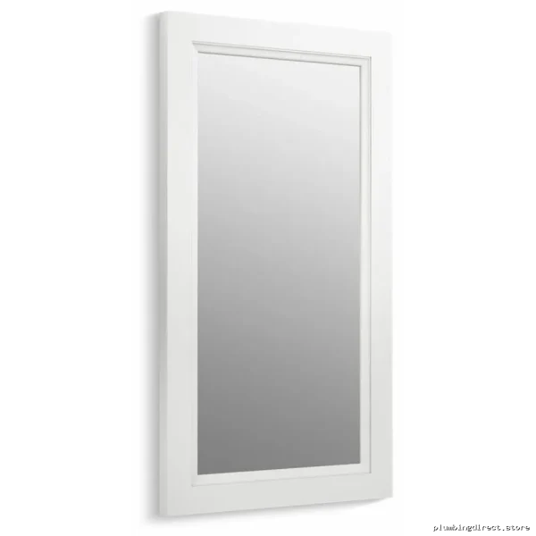 Kohler White Linen Damask Wall Mirror with Decorative Frame 99665-1WA