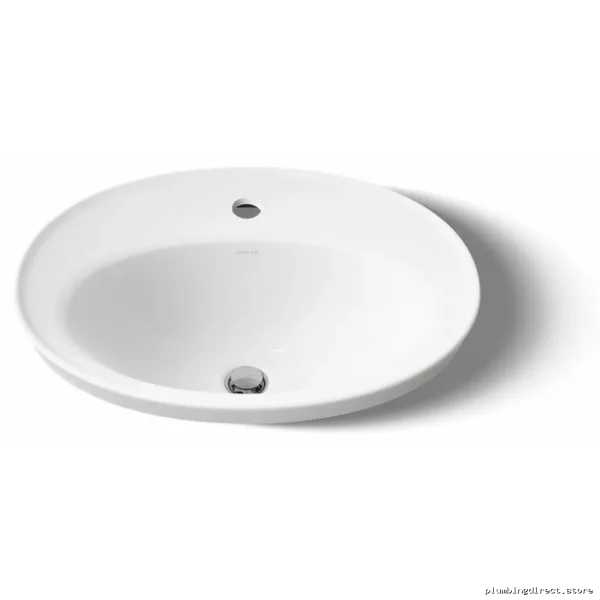 Kohler 2075-1-0 White Serif Drop-In Bathroom Sink, Single Hole Design - Image 2