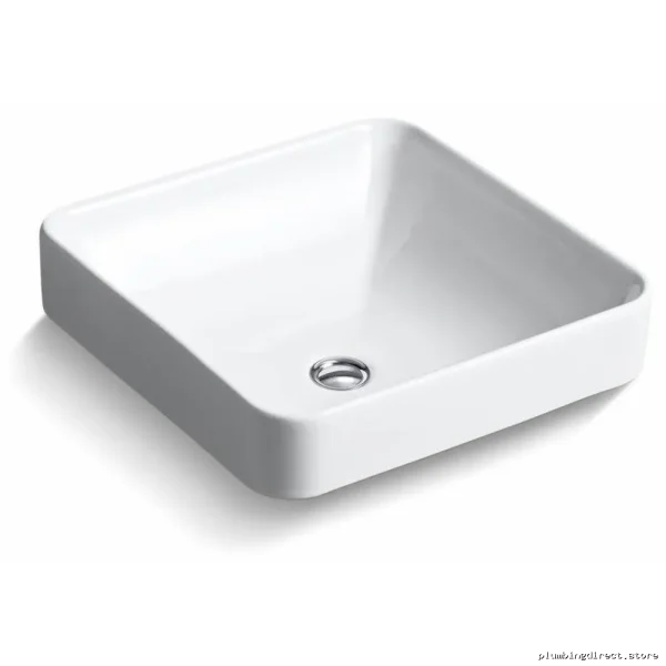 Kohler White Square Vessel Bathroom Sink Modern Design 2661-0 - Image 2