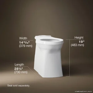 Kohler White Tall-Skirted Elongated Toilet Bowl Only