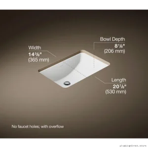 Kohler White Undermount Bathroom Sink - Modern Fit 20-7/8x14-3/8x8-1/8