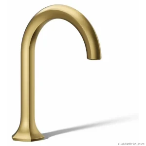 Kohler Widespread Cane Design Bathroom Faucet - Single-Handle 1.2 GPM Brushed Modern Brass