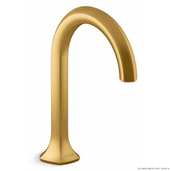 Kohler Widespread Cane Design Bathroom Faucet - Single-Handle 1.2 GPM Brushed Modern Brass - Image 4