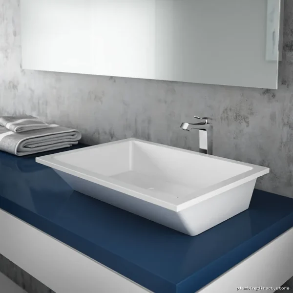 Komo Bathroom Vessel & Drop-In Sink in White - FU1224-240 Kalia Style