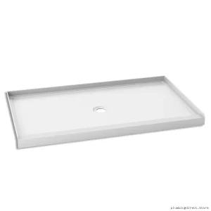 Koncept White Alcove Acrylic Shower Base w/Center Drain | Dimensions