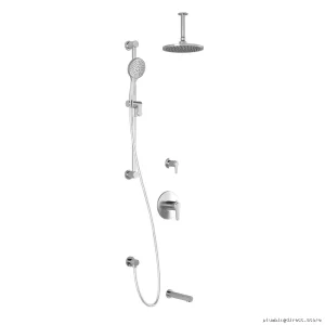 Kontour TD3 Chrome Thermostatic Shower System with Ceiling Mount