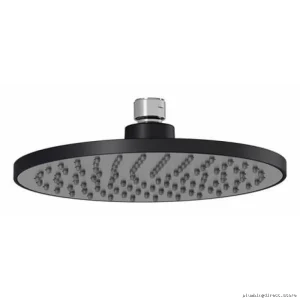 Kontour 7-7/8 in Large Round Rain Shower Head - Black Chrome Finish