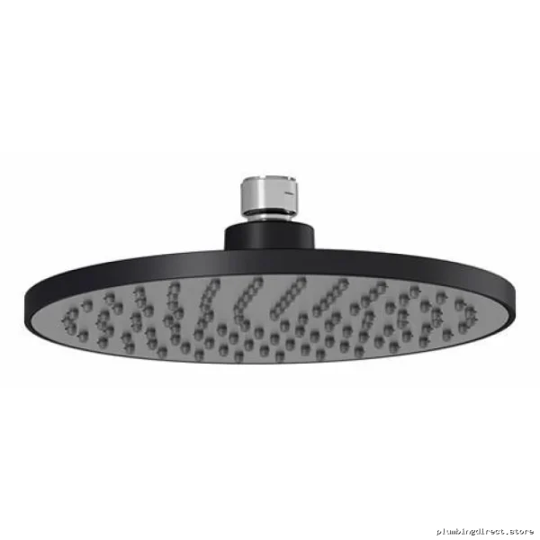 Kontour 7-7/8 in Large Round Rain Shower Head - Black Chrome Finish