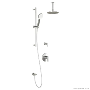 Kontour T2 Thermostatic Shower System with Vertical Ceiling Arm - Chrome Finish