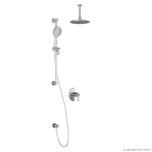 Kontour TCD1 Precision Temp Control Coaxial Shower System with Vertical Ceiling Arm – Modern Chrome