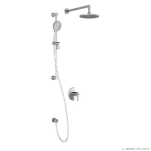 Kontour Thermostatic Coaxial Shower with Wall-Mount Arm & Chrome Finish