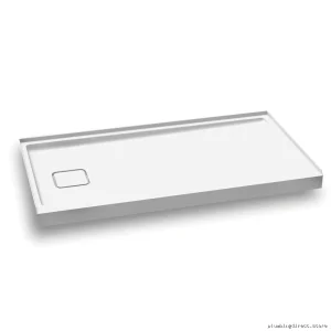 Kover Acrylic Alcove Shower Base for Tub with L-HD Drain Design - White Kalia