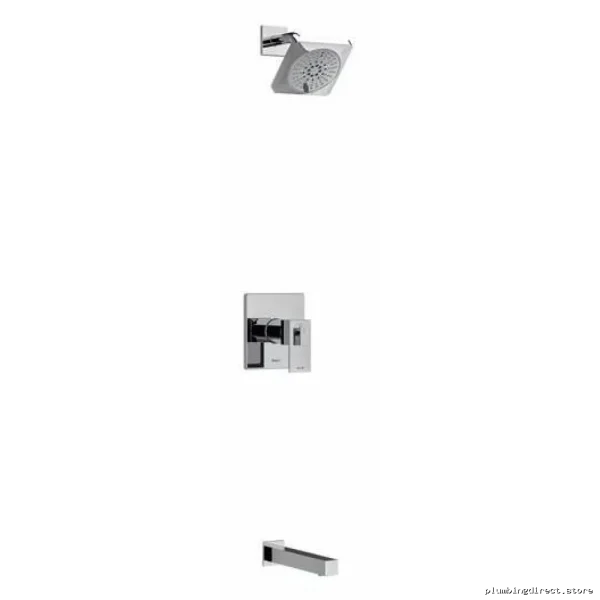 Thermostatic Control Faucet for Tub & Shower with PEX Connection, Chrome Finish - Kubik Faucet