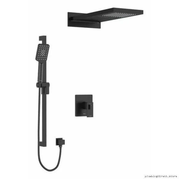 Kubik Thermostatic Shower Faucet with PEX-Ready Expansion Kit - Black KIT2745USBK-EX RIOBEL