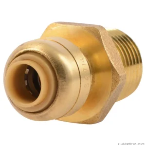 Lead-Free Brass 3/4 x 1/2 MPT Bullnose Connector - Sharkbite U138LF