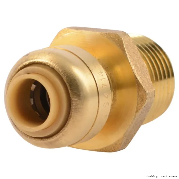 Lead-Free Brass 3/4 x 1/2 MPT Bullnose Connector - Sharkbite U138LF