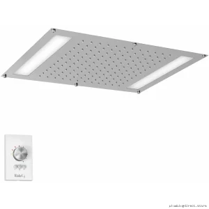 LED Lit Chromed In-Built Rectangle Shower Head with Light by RioBel Model