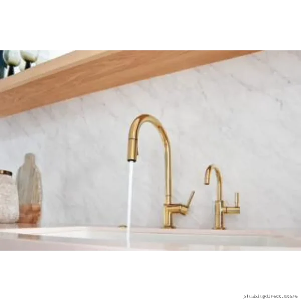 Odin Less Handle Kitchen Faucet with Pulldown Spray - Brilliance Polished Gold - Image 3