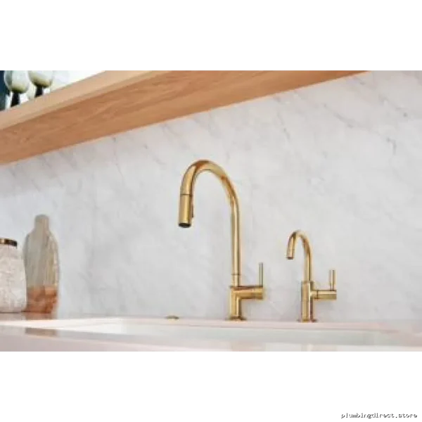 Odin Less Handle Kitchen Faucet with Pulldown Spray - Brilliance Polished Gold