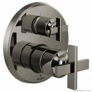 Levoir Brizo Pressure-Balanced Valve Trim with 6-Function Diverter & Fewer Handles - Black Onyx Finish T75P698
