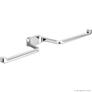 Levoir Chrome Double-Post Toilet Paper Holder - Space-Saving Wall-Mount | Brizo