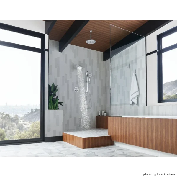 Levoir H2OKinetic Chrome Hand Shower with Adjustable Height Slide Rail - Modern Design Model #88798-PC - Image 2