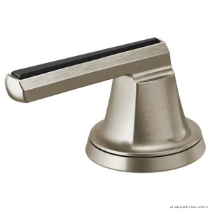 Levoir Widespread Bathroom Faucet Low Crystal Lever Kit - Luxe Nickel Black HL5397 NKBC Brizo