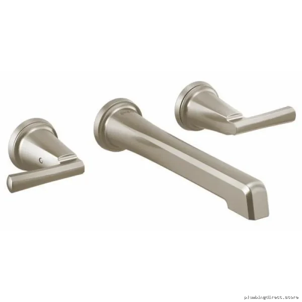 Levoir Minimalist Single Hole Wall-Mounted Bathroom Faucet Trim Kit 1.2 GPM Low-Flow Less Handles Brushed Nickel
