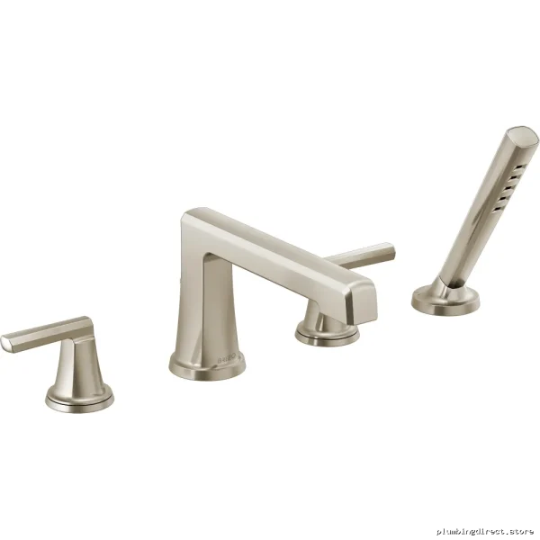 Levoir Single Handle Roman Tub & Shower Faucet Kit with Hand Held Luxe Nickel