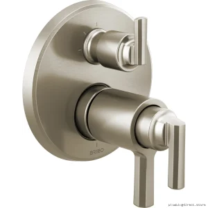 Levoir TempAssure Premium Thermostat Valve Trim with 3-Function Diverter - Luxe Nickel T75598-NK Brizo