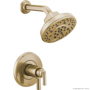 Levoir Temperature-Assured Thermostatic Shower Trim in Gold Finish - T60298-GL