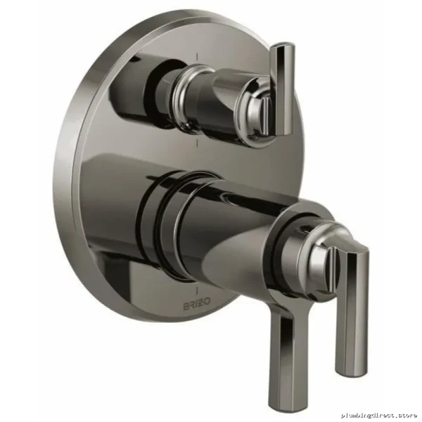Thermostatric Valve Trim with Integrated Diverter by Levoir TempAssure - Brilliance Black Onyx Model:T75698-BNX