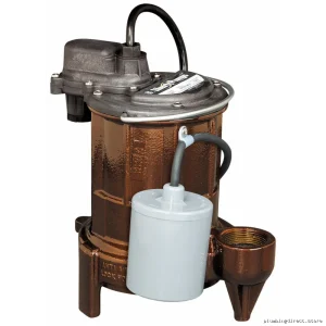 Liberty Auto Cast Iron Effluent Pump with Wide Angle Float Piggyback Plug | Model