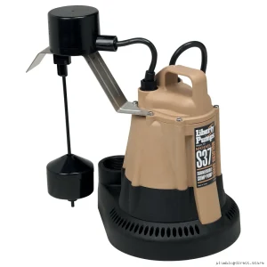 Liberty Pumps S37 Vertical Float Sump Pump - 1/3 HP, 1-Phase 115V, 10' Cord for Efficient Water Removal | Durable Construction