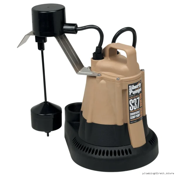 Liberty Pumps S37 Vertical Float Sump Pump - 1/3 HP, 1-Phase 115V, 10' Cord for Efficient Water Removal | Durable Construction