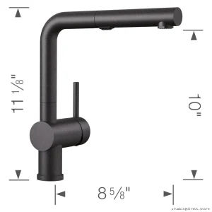 High Arc LINUS Kitchen Faucet with Pull-Down Sprayer - Durable Anthracite Finish