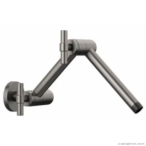 Litze Adjustable Shower Arm & Flange - Luxe Steel Secure Fit for Bathrooms RP81434SL