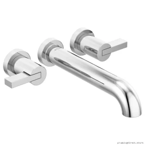 Litze Chrome Wall Mount Tub Filler Trim - 2-Handle Design for Modern Tubs